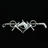 Vintage Sterling Silver horse head and mallet brooch