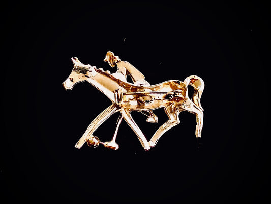 Vintage broach of polo pony and player