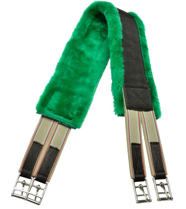 Fleece girths with elasticated straps