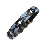 Sierra Dog Collar by Pampeano - Black leather with blue & white